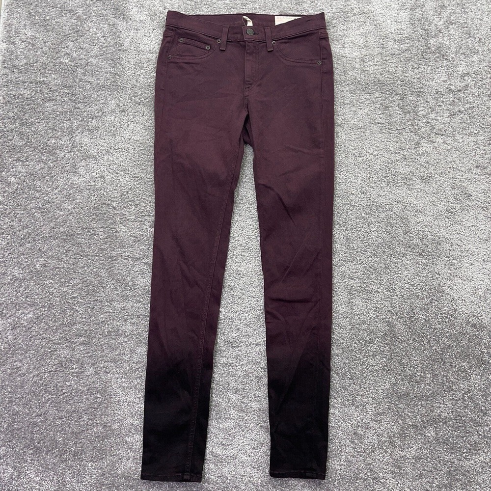 Rag & Bone Jeans Womens 28 Legging Maroon Wine Ombre 28x32 Stretch W1503O163